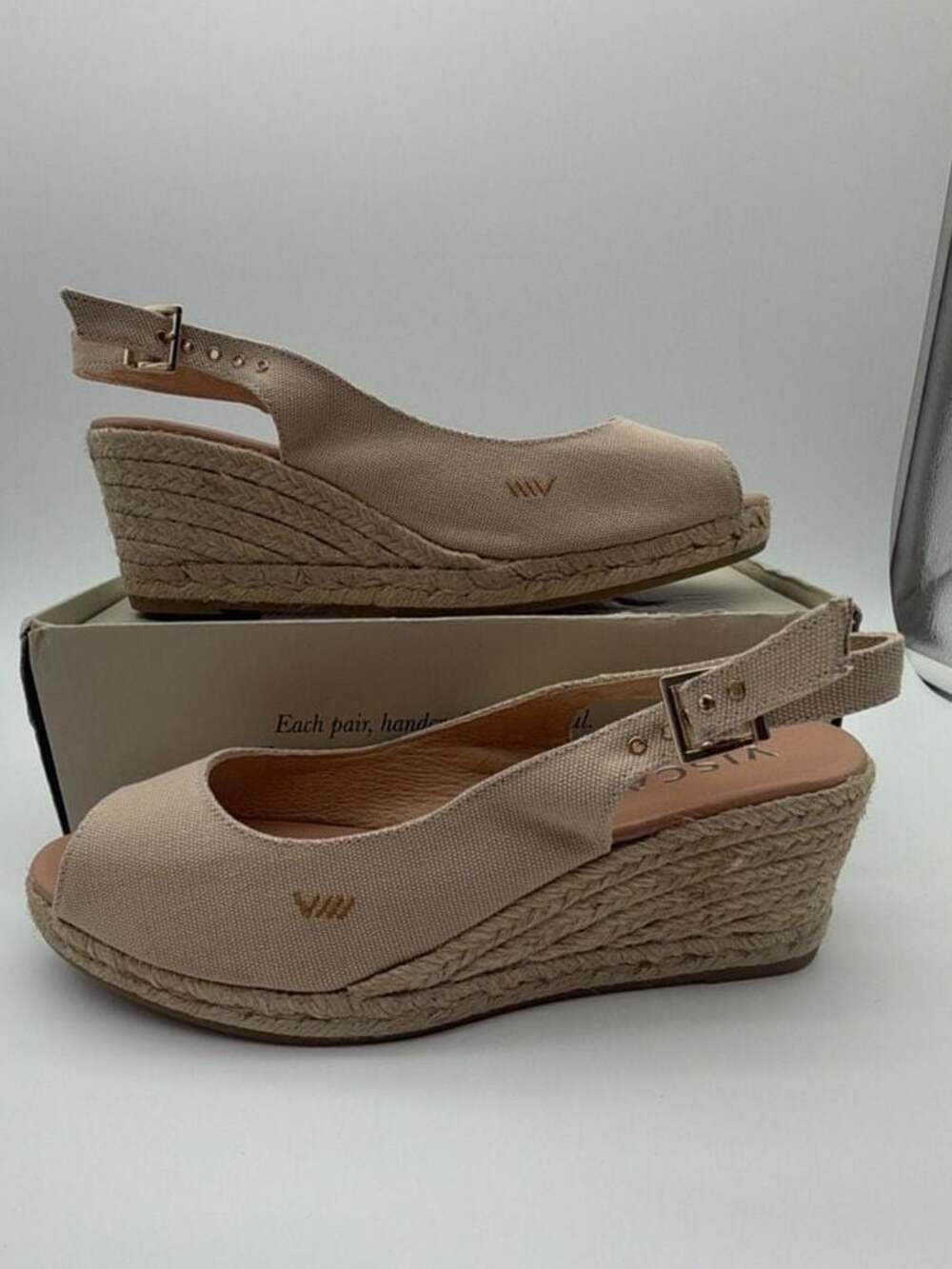 Viscata Gavina Canvas Slingback Espadrille Wedge Sandals